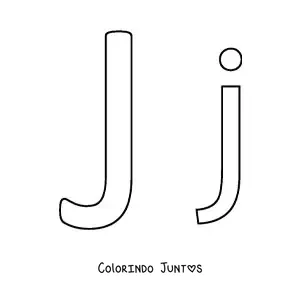Desenho para colorir de letra J maiúscula e minúscula fácil