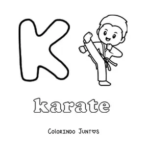 Desenho para colorir de K de caratê