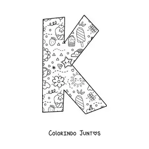 Desenho para colorir da letra K em desenho animado