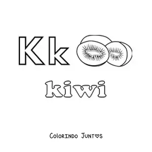 Desenho para colorir de K de kiwi