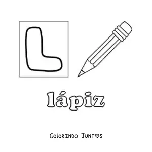 Desenho para colorir de L de lápis