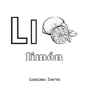 Desenho para colorir de L de limão