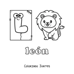 Desenho para colorir de L de leão
