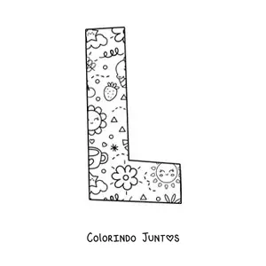 Desenho para colorir da letra L em desenho animado