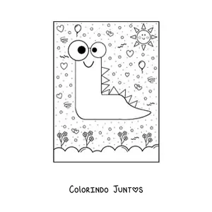 Desenho para colorir da letra L animada em forma de monstro de desenho animado