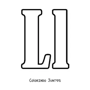 Desenho para colorir de letra L maiúscula e minúscula grande