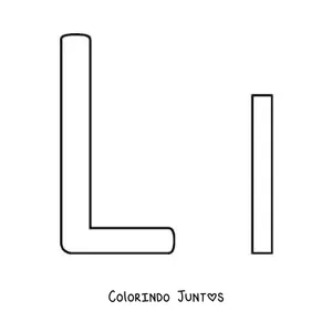 Desenho para colorir de letra L maiúscula e minúscula fácil