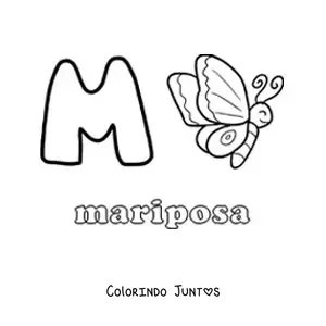 Desenho para colorir de M de mariposa
