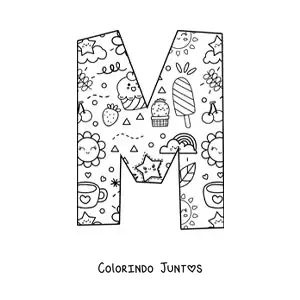 Desenho para colorir da letra M em desenho animado