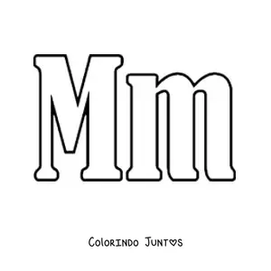Desenho para colorir de letra M maiúscula e minúscula grande