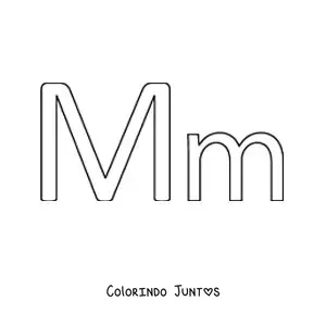 Desenho para colorir de letra M maiúscula e minúscula fácil