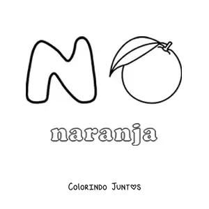 Desenho para colorir de N de laranja