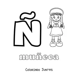 Desenho para colorir de Ñ de muñeca (boneca)