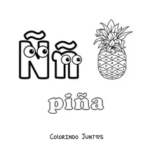 Desenho para colorir de Ñ de piña (abacaxi)