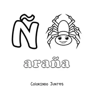 Desenho para colorir de Ñ de araña (aranha)