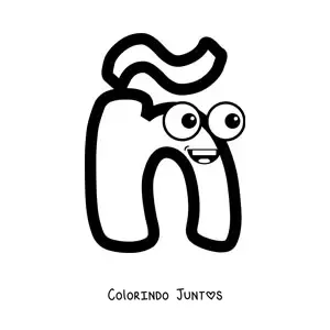 Desenho para colorir de letra ñ minúscula animada