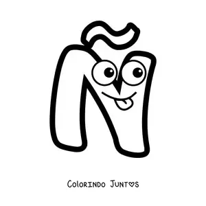 Desenho para colorir de letra Ñ maiúscula animada