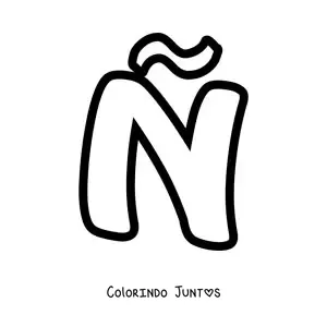 Desenho para colorir da letra Ñ maiúscula grande