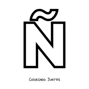 Desenho para colorir da letra Ñ maiúscula fácil