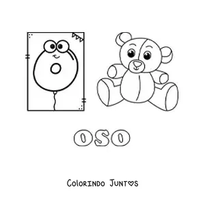 Desenho para colorir de O de urso