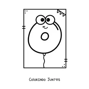 Desenho para colorir da letra O animada em forma de balão