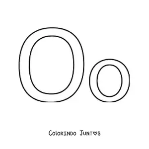 Desenho para colorir da letra O maiúscula e minúscula fácil