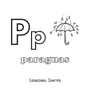Desenho para colorir de P de guarda-chuva