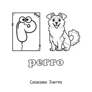 Desenho para colorir de P de cachorro