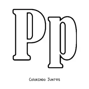 Desenho para colorir da letra P maiúscula e minúscula grande