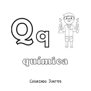 Desenho para colorir de Q de querubim
