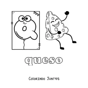 Desenho para colorir de Q de queijo