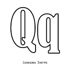 Desenho para colorir da letra Q maiúscula e minúscula grande