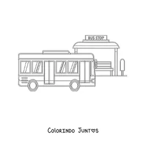 Desenho para colorir de um ponto de onibus