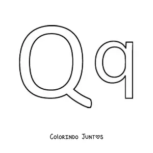 Desenho para colorir da letra Q maiúscula e minúscula fácil