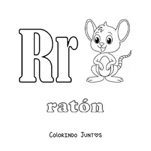 Desenho para colorir de R de rato
