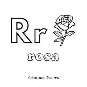 Desenho para colorir de R de rosa