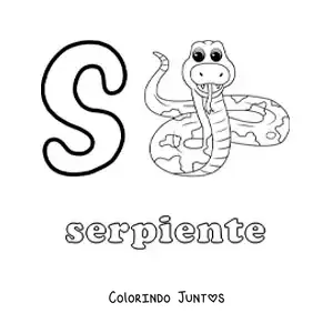 Desenho para colorir de S de serpente