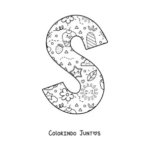 Desenho para colorir da letra S em desenho animado