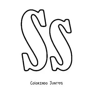 Desenho para colorir da letra S maiúscula e minúscula grande