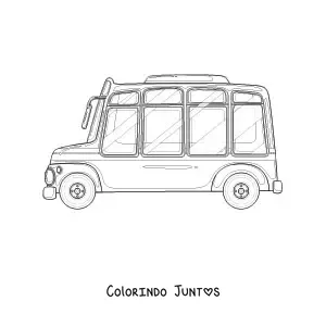 Desenho para colorir de um onibus pequeno