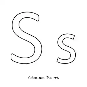Desenho para colorir da letra S maiúscula e minúscula fácil