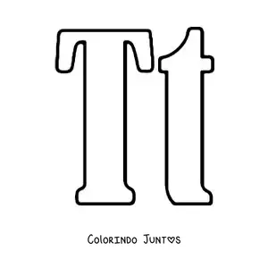 Desenho para colorir da letra T maiúscula e minúscula grande