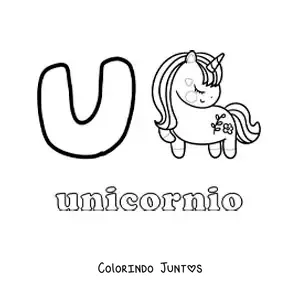Desenho para colorir de U de unicórnio