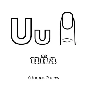 Desenho para colorir de U de unhas