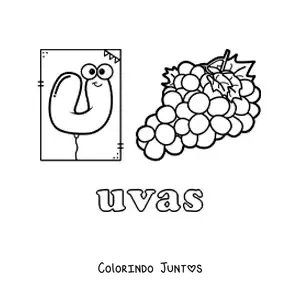 Desenho para colorir de U de uvas