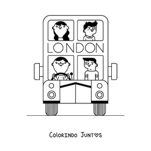 Desenho para colorir de um onibus de Londres