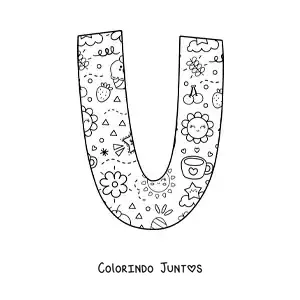 Desenho para colorir da letra U em desenho animado