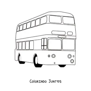 Desenho para colorir de um onibus de dois andares