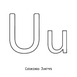 Desenho para colorir da letra U maiúscula e minúscula fácil