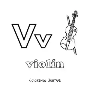 Desenho para colorir de V de violino